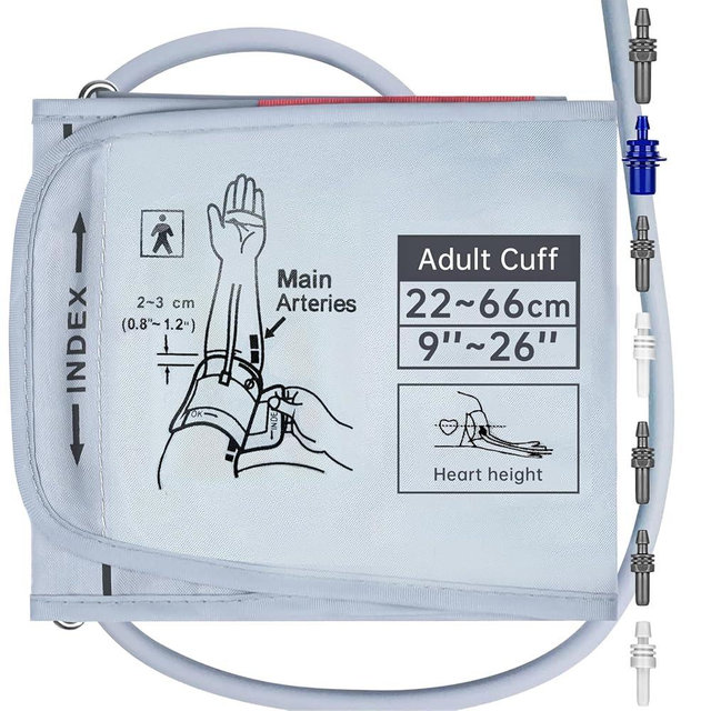 Alcarefam XXXL Blood Pressure Cuff, 9”-26” (22-66CM) Extra Large Cuff Compatible with Omron BP Monitor, Replacement XXX-Large Cuff for Adult Big ARM, with 7 Connectors