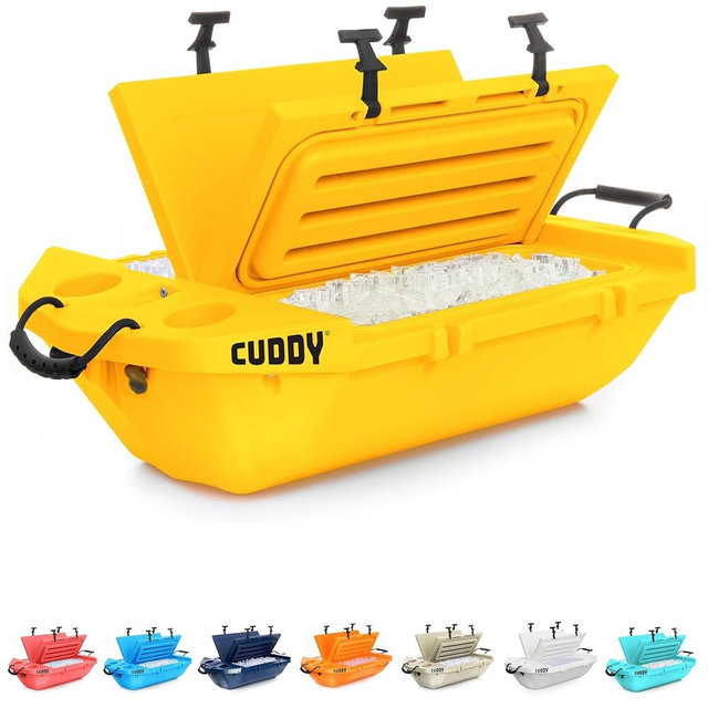 CUDDY Floating Cooler and Dry Storage Vessel for Land & Water – 40QT– Great for River, Beach, Kayak, Pool, & Lake - Multiple Color Options