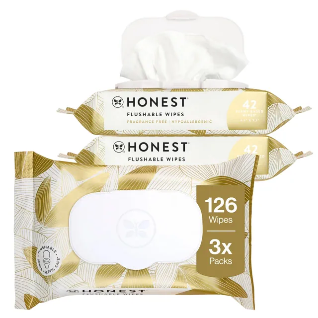 The Honest Company Flushable Wipes - Gilded Wings - 126ct: Unscented