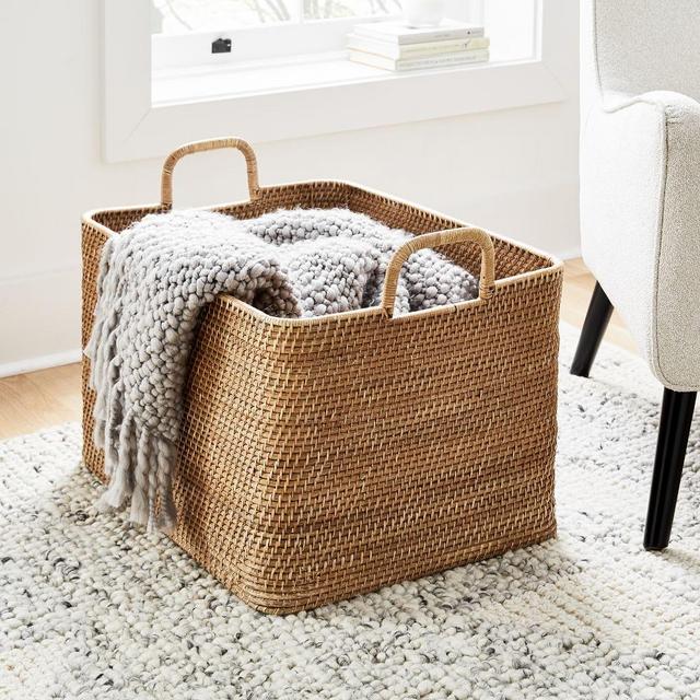 Modern Weave Oversized Storage Bin, Large, Natural