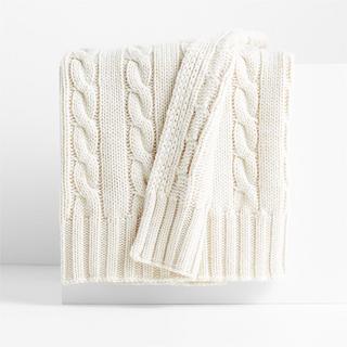 Cozy Cable Knit Throw Blanket