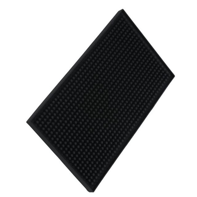 XieNie Bar Mat Small Black 6" x 12", Coffee Mat for Home Bar, Rubber Bar Service Spill Mat for Cocktail Bartender Kitchen Countertop, PVC Counter Top Cup Mats Glasses Drying Mat, 1PCS