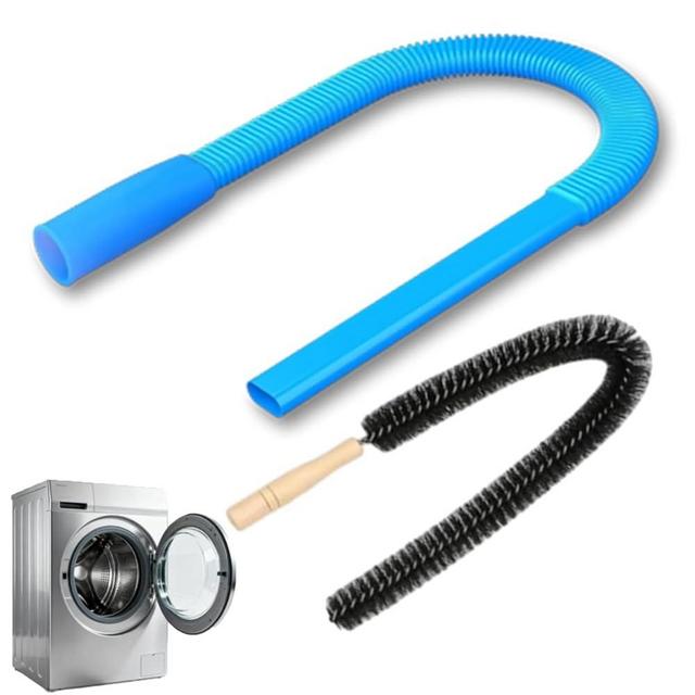 Universal Dryer Lint Vacuum Attachment, 2 Pieces Dryer Vent Cleaner Kit, Includes Flexible Lint Brush Cleaner, Compatible with Most Vacuum Cleaners, for Quick Lint Removal