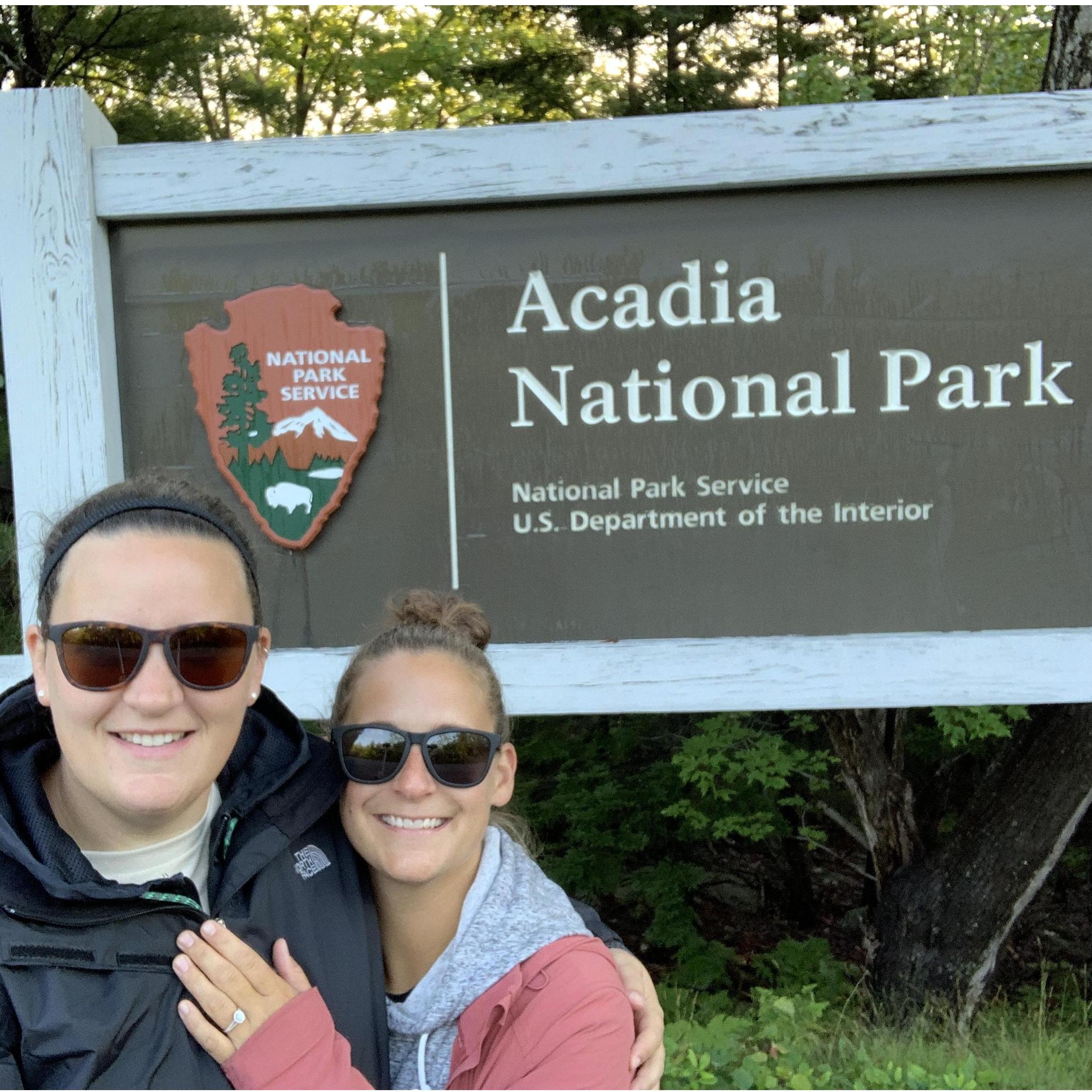 Acadia National Park in Maine. Celebrating our engagement while we hiked around the park.