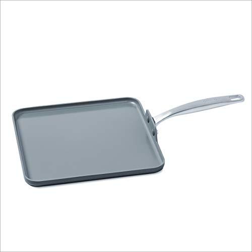 GreenPan Chatham 11" Ceramic Non-Stick Square Griddle, Grey - CC000124-001