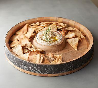 Barrel Top Chip & Dip Server