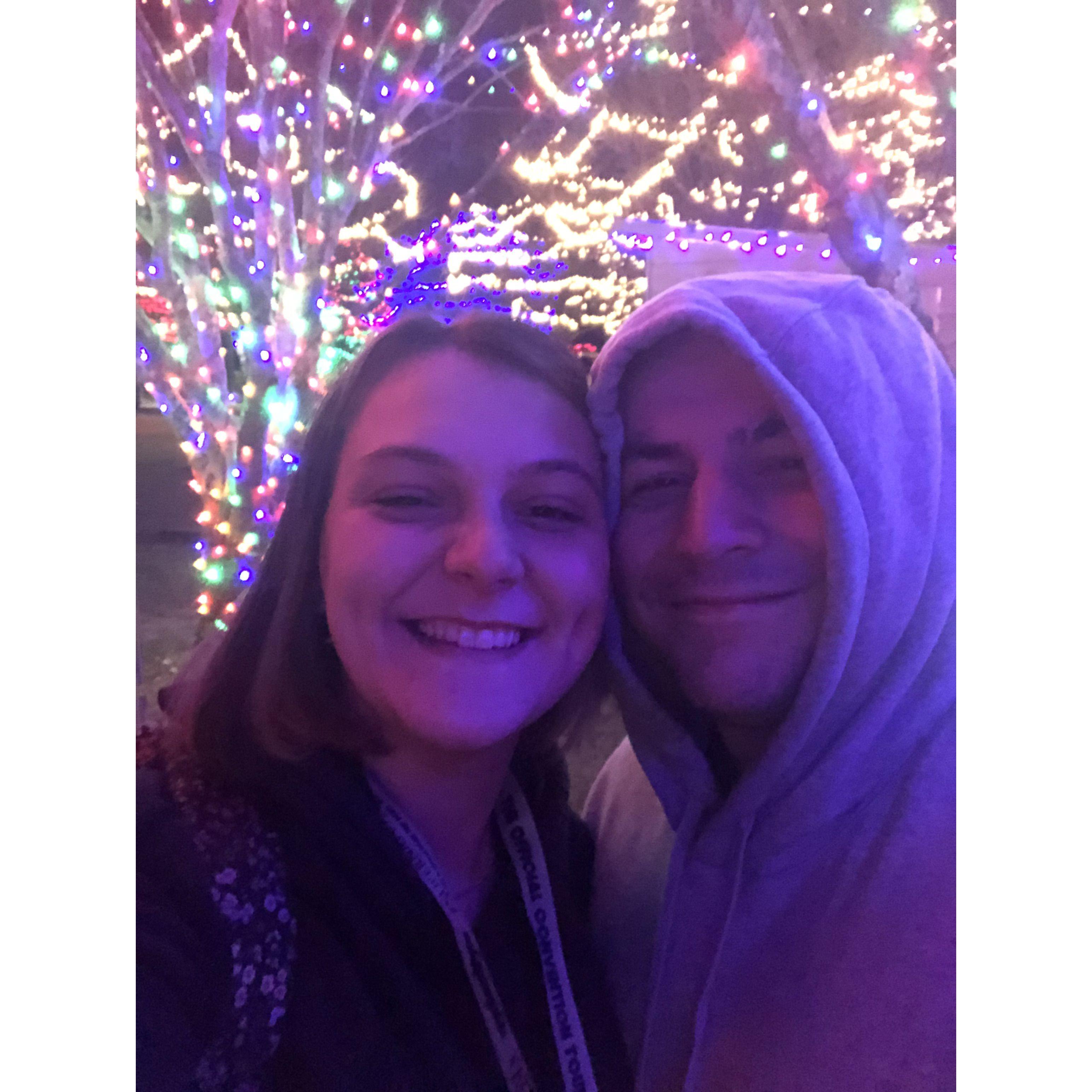 Seeing Christmas lights together for the first time