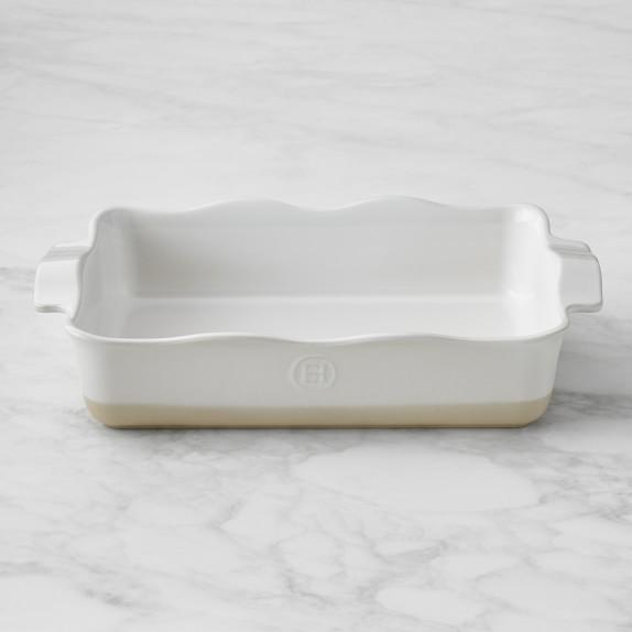 Emile Henry Ruffled Rectangular Baker in White