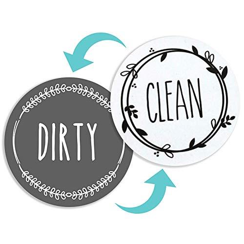 NEWEST DESIGN Dishwasher Magnet Clean Dirty Sign Indicator, TRENDY universal double sided kitchen dish washer magnet, BONUS magnetic plate for kitchen organization and storage by BabyPop!