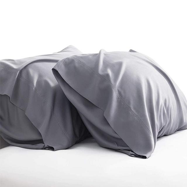 Bedsure Cooling Bamboo Pillowcases Set of 2 - Breathable Cool Ultra Soft Pillow Cases - Viscose from Bamboo - Organic Natural Silky Material, Moisture Wicking(Silver Grey, King Size 20x40 inches)