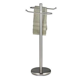 Curved Satin Nickel Finish Towel Stand