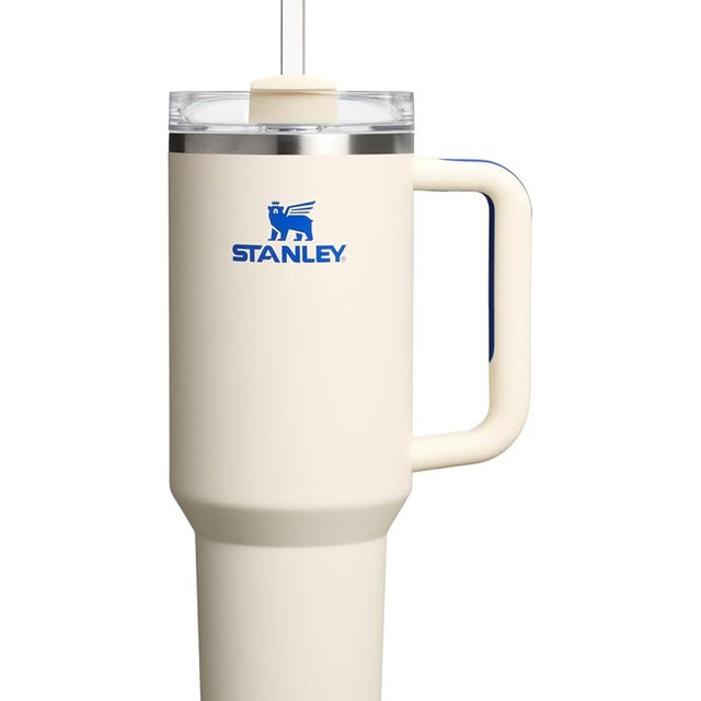 STANLEY Quencher H2.0 Tumbler with Handle and Straw 40 oz | Flowstate 3-Position Lid | Cup Holder Compatible for Travel | Insulated Stainless Steel Cup | BPA-Free | Cream Royal