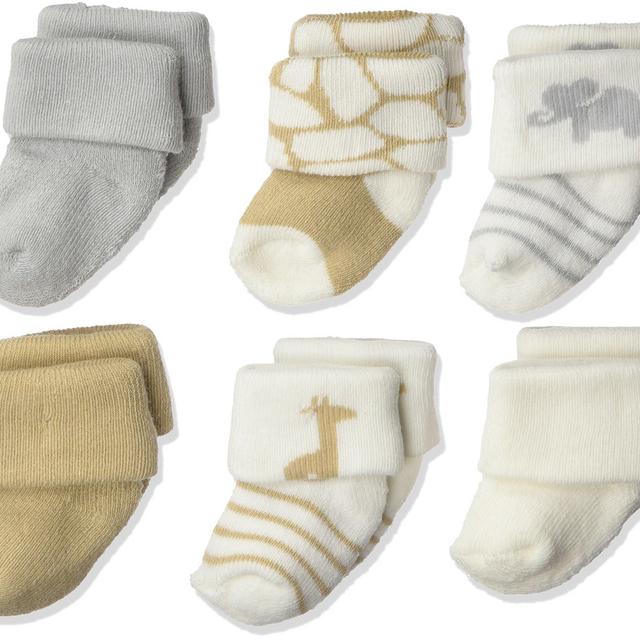 Luvable Friends Baby Newborn Terry Socks 6-Pack