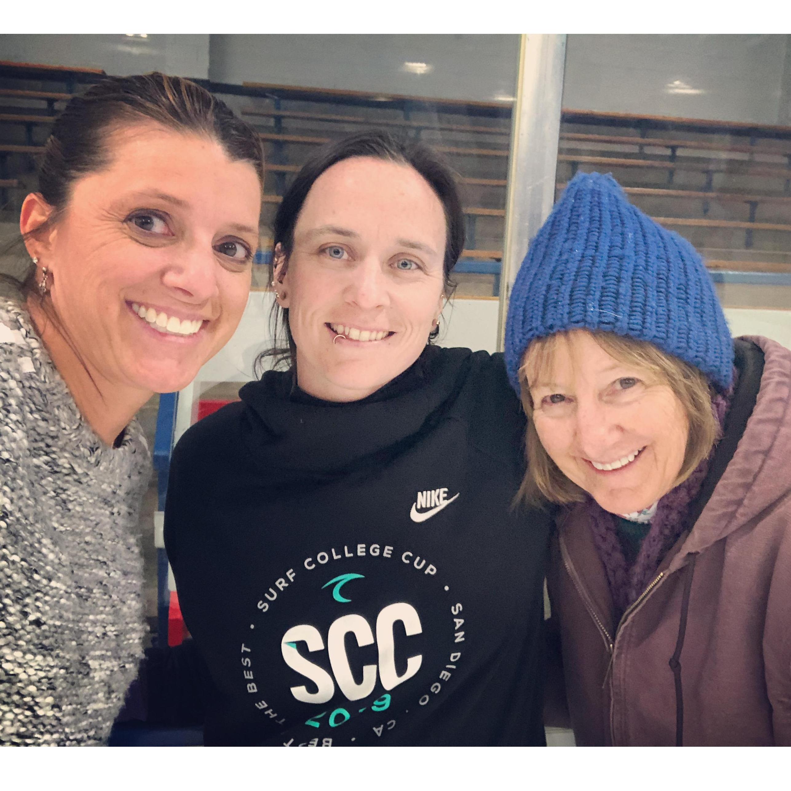 Sheena, Emily and Sheena's mother Kathy ice skating for Christmas 2019!