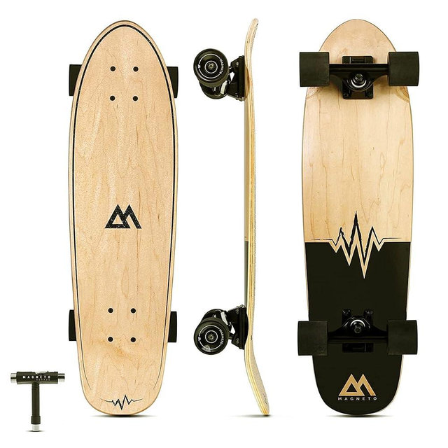 Magneto Complete Skateboard | 27.5" x 7.5" | Canadian Maple Wood | 60 MM Urethane Wheels | Double Kick Concave Deck | Kids Skateboard Cruiser Skateboards | Skateboard for Beginners, Teens & Adults