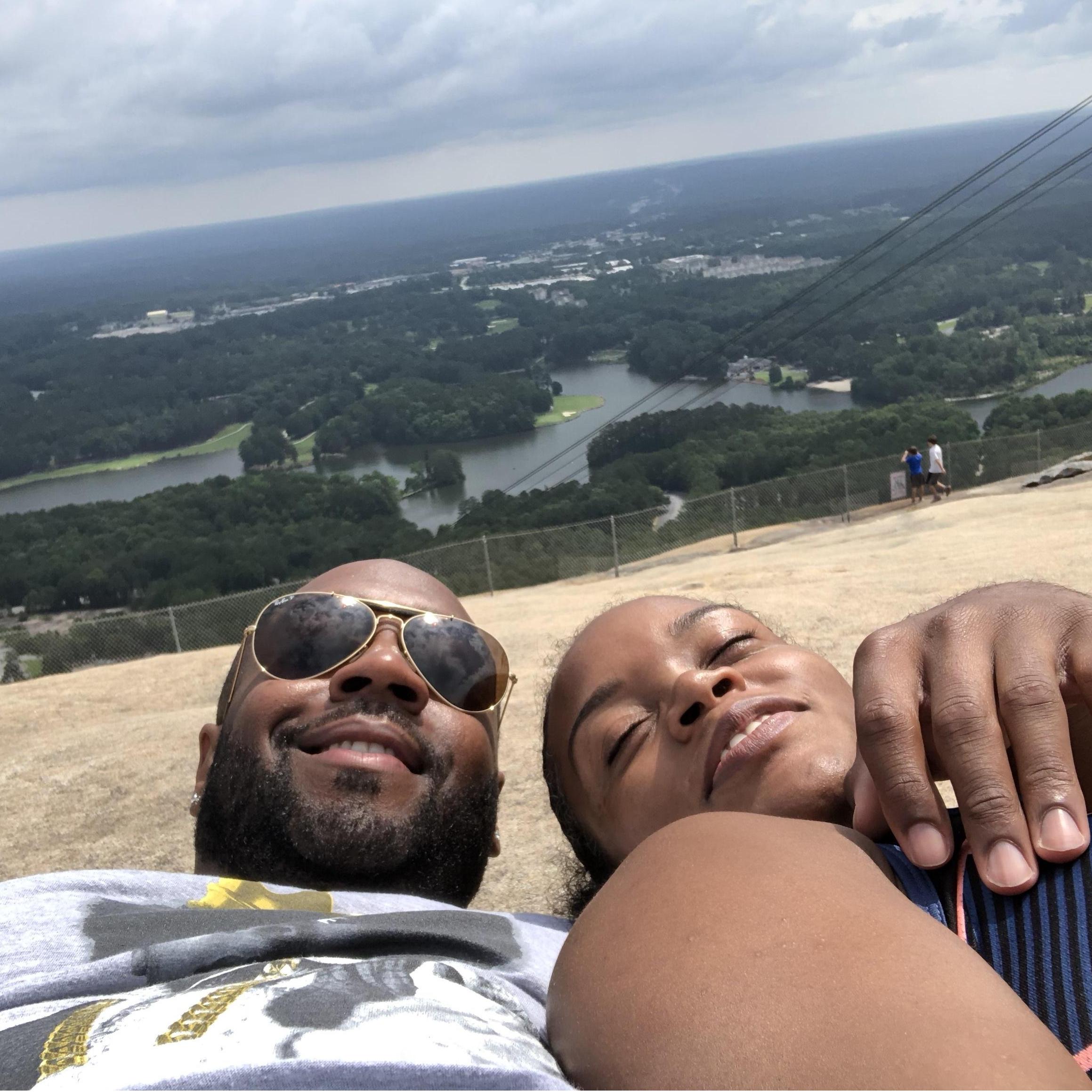 On top of Stone Mountain.
