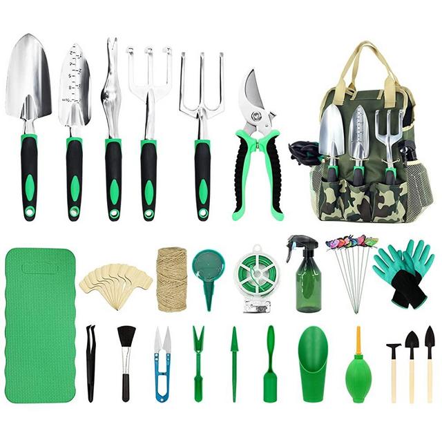 Gardening Tools Set - 13 PCS Heavy Duty Garden Gifts Tools, Aluminum Garden Hand Tool Set with Trowel Hand Rake and Organizer Tote Bag, Planting Tools,Succulent Tools, Gifts Tools for Women Men