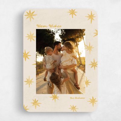 Ivory, Beige Holiday Card - Shimmer
