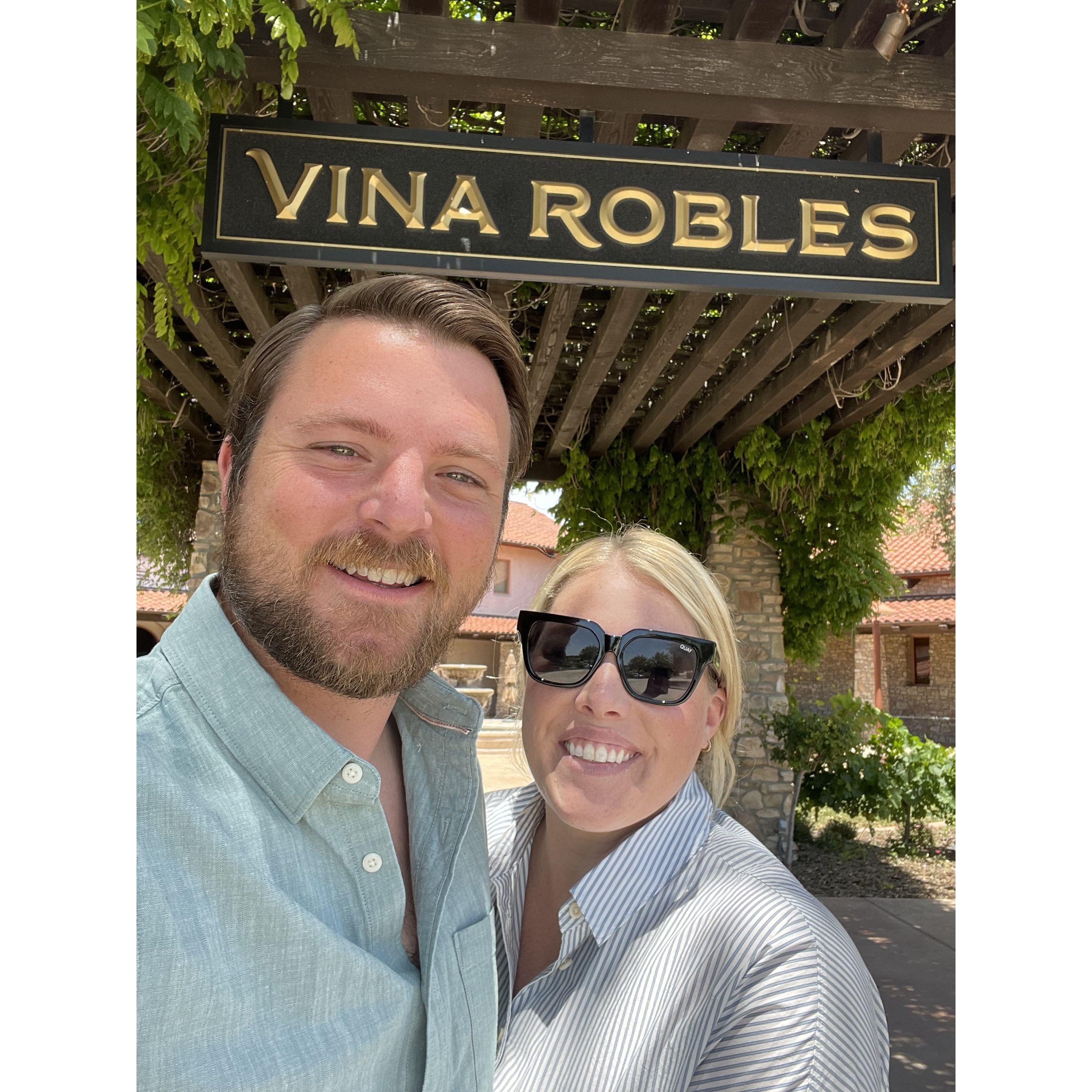 Enjoying Paso Robles right after we got engaged.