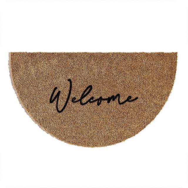 Barnyard Designs 'Welcome' Doormat Welcome Mat, Outdoor Mat, Large Front Door Mat Indoor Entrance Mat, Back Door Mat Outdoor Entrance, Front Porch Rug, Cute Farmhouse Home Spring Fall, 30x17, Brown