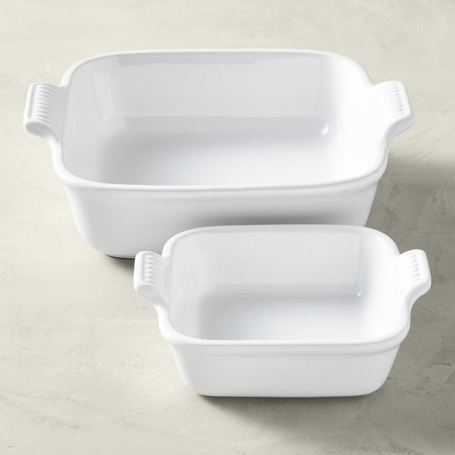 Le Creuset Heritage Stoneware Baker, Set of 2, White