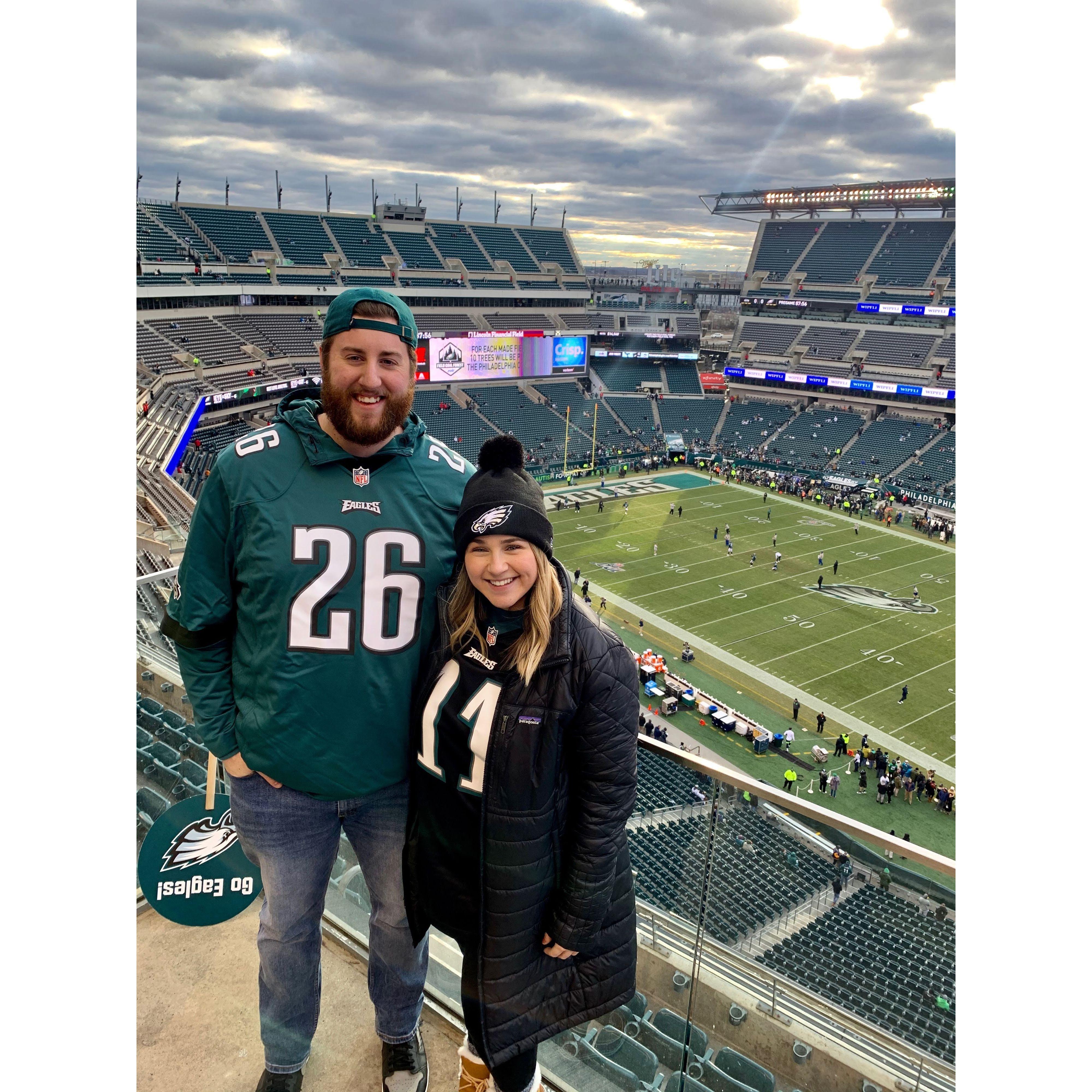 Going to our first Eagles game together!