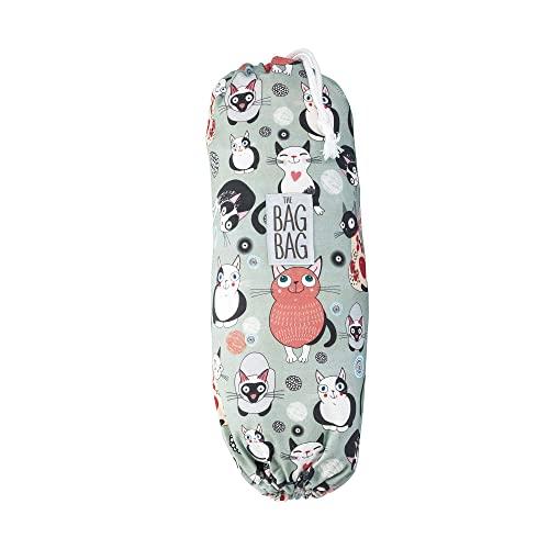 Plastic Bag Holder | Grocery Shopping Bags Carrier | Dispenser | Storage | Organizer. Multiple Designs/Sizes - Kitty Collective, Large