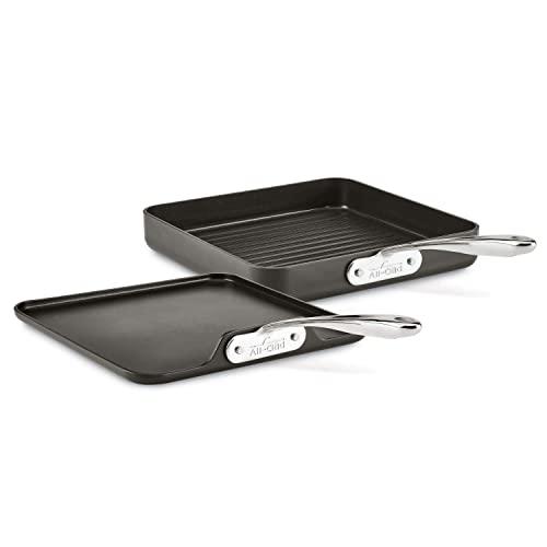 All-Clad Essentials Grill and Griddle Set, 11 In, Grey
