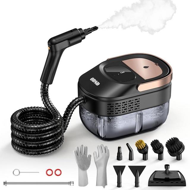 ODSD Steam Cleaner for Home & Car, 3-Level Adjustable Steamer for Cleaning, 15s Heat-Up & 1.6L Large Tank, Handheld Steam Cleaner for Car Detailing, Home, Tile, Grout, Furniture with 15pcs Accessories