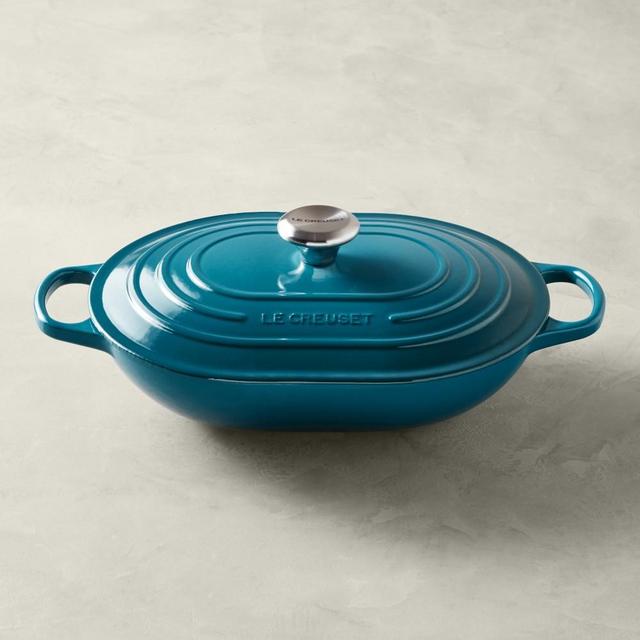 Le Creuset Signature Enameled Cast Iron Oval Braiser 3 3/4-Qt., Teal