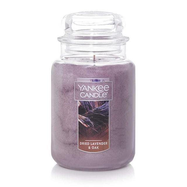 Yankee Candle Dried Lavender & Oak​ Scented, Classic 22oz Large Jar Single Wick Candle, Over 110 Hours of Burn Time