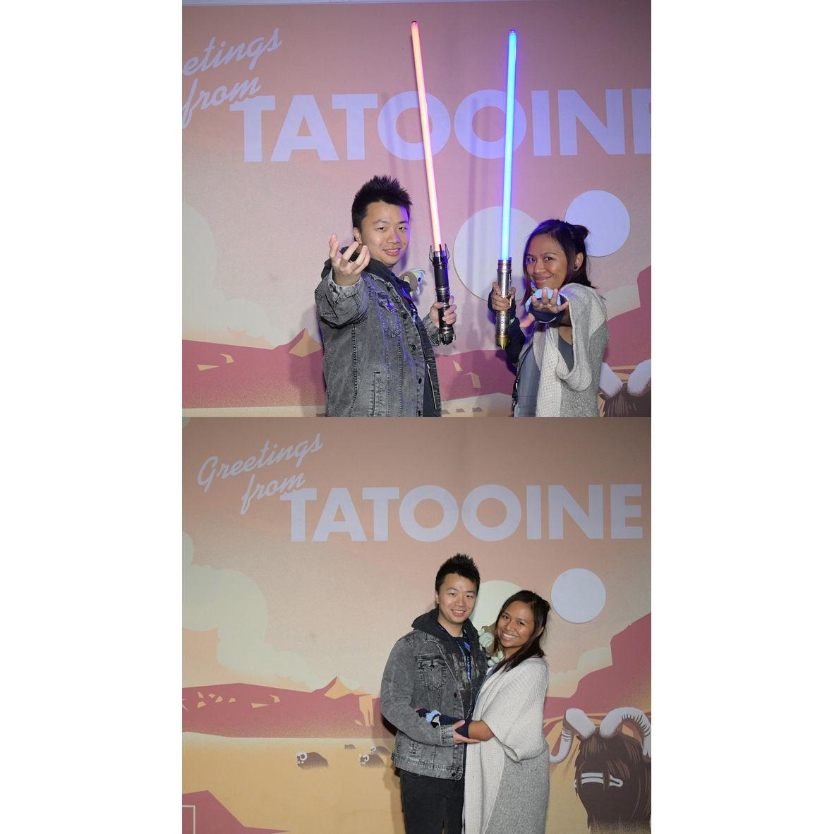 Yishen and Jianna at Star Wars Nite at Disneyland (May, 2024).