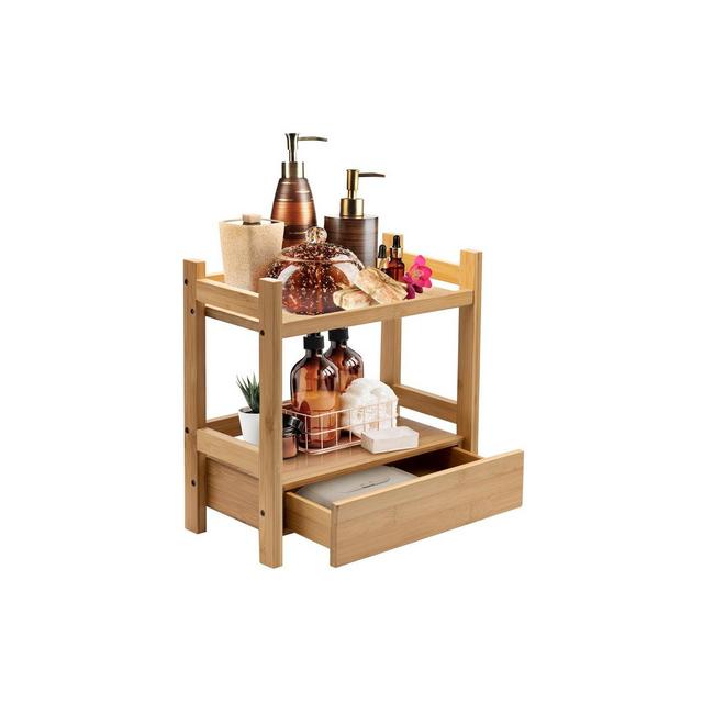 Sorbus 2-Tier Bamboo Kitchen Countertop Organizer - ideal for storage and display, stores your favorite spices, seasonings, and household items