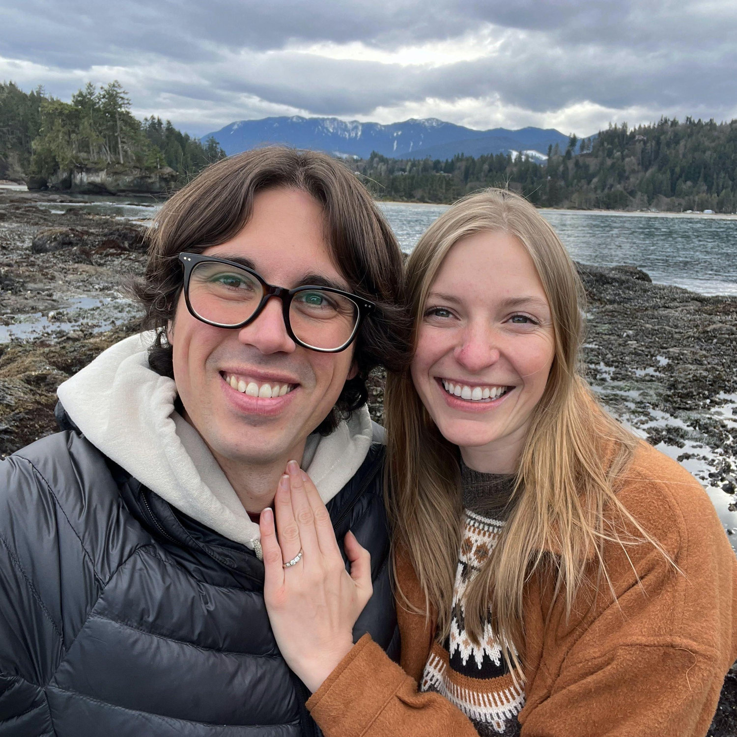 Remington proposed on Feburary 17 2024 in the tidepools at Tongue Point on the Olympic Peninsula of WA
