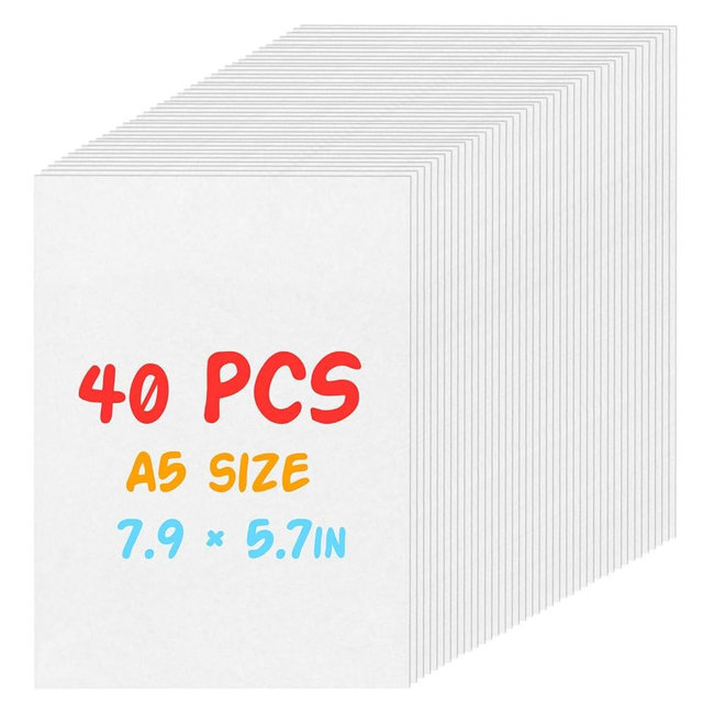 REGUICORP 40 Pieces Shrinky Dink Sheets Kit, 7.9 X 5.7-inch Shrink Paper Shrink Art Paper, Shrinky Dink Papers Suitable for Bracelet Key Chain DIY Production