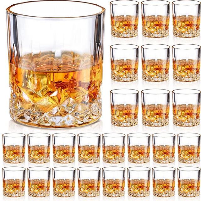 Old Fashioned Whiskey Glasses 10 oz Bourbon Glass Cocktail Glasses Rocks Glasses for Whiskey Bourbon Liquor and Cocktail Drinks Gift for Men Women Home Bar (Elegant, 18)