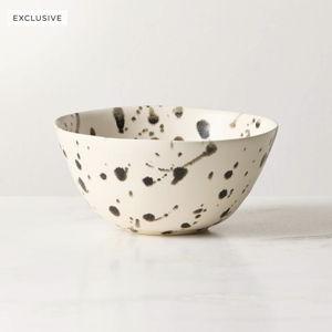 Harper Black and White Splatter Bowl + Reviews | CB2