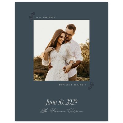 Navy Blue Wedding Digital Save the Date - Sorsha Photo