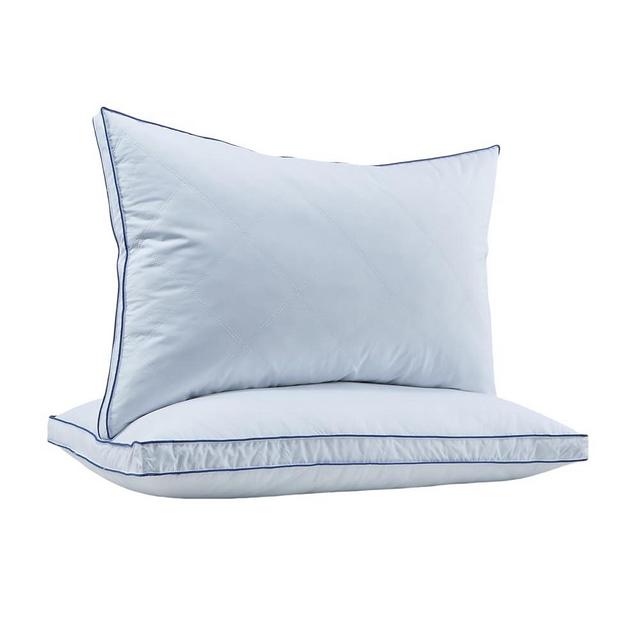 puredown Feather Down Pillows Set of 2, Luxury Goose Feather Pillow for Sleeping, Organic Cotton Cover Hotel Collection Bed Pillows (Queen)