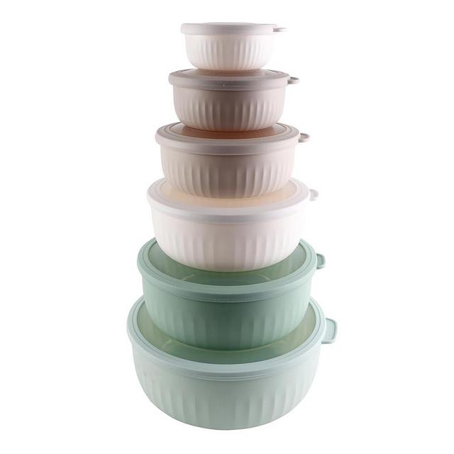 COOK WITH COLOR Prep Bowls with Lids- Wide Mixing Bowls Nesting Plastic Small Mixing Bowl Set with Lids