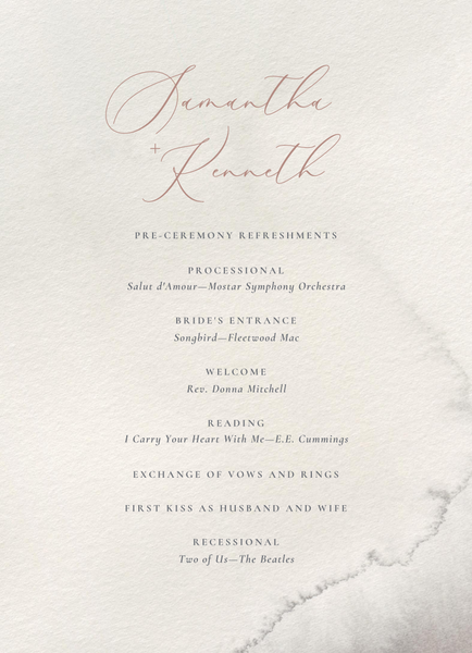 Elting | Rich Taupe | Zola Wedding Programs