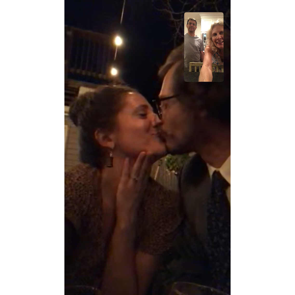 This blurry screenshot is from the night Cameron proposed.