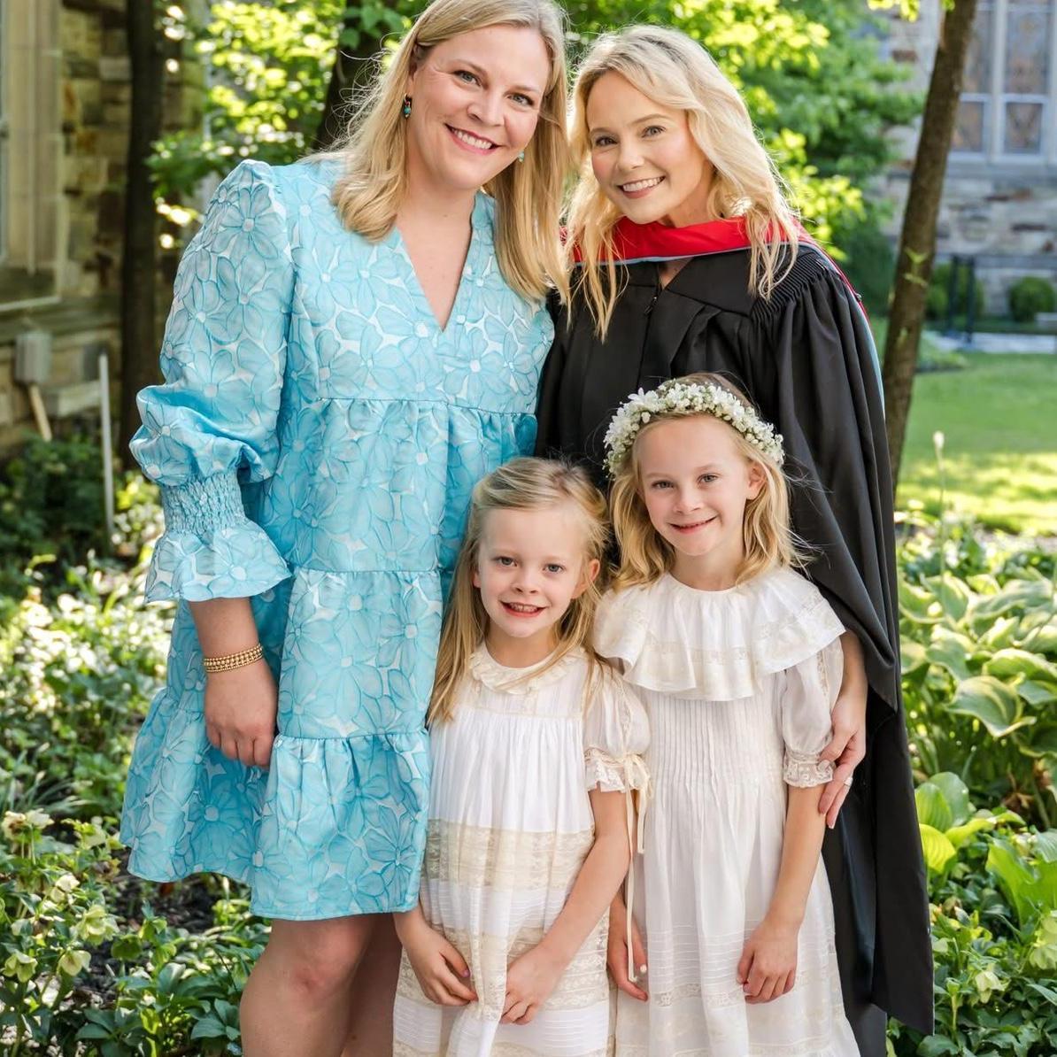 Hutchison Graduation 2025: Bailey & Grace were flower girls (paired with seniors) at Graduation…a Hutch tradition. Paige (Paul’s Wife) is also a Hutch alumna…a family affair it was!