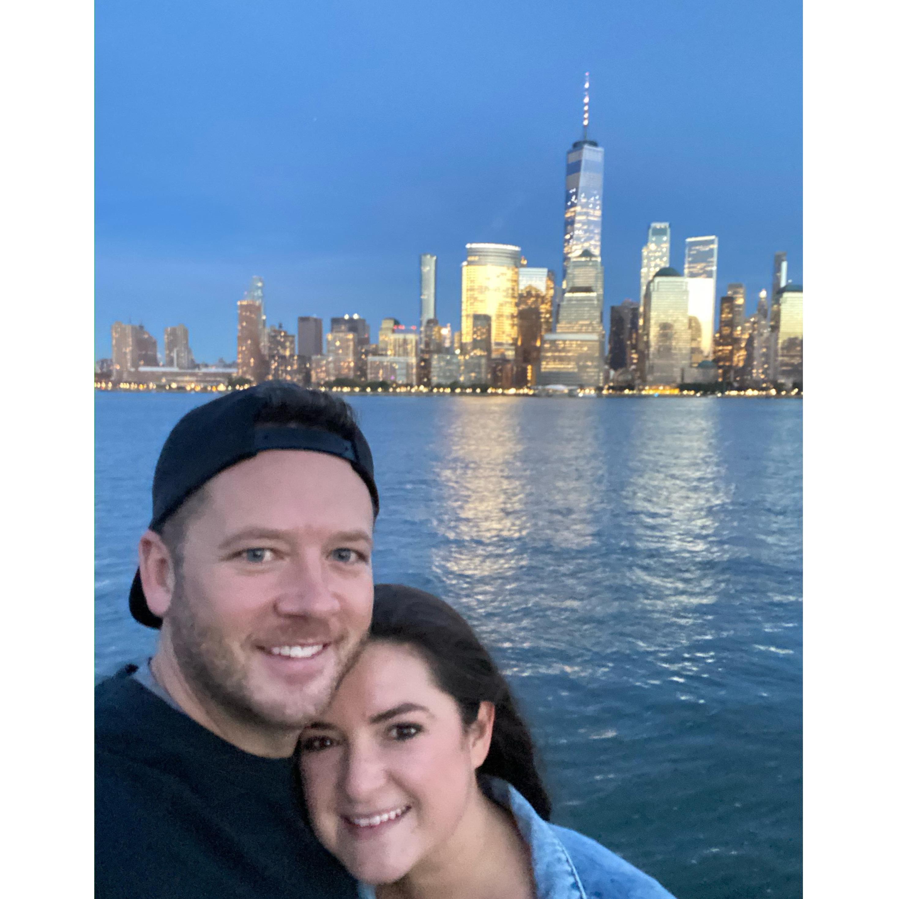 Our view from Jersey City, NJ - to Lower Manhattan, NYC.