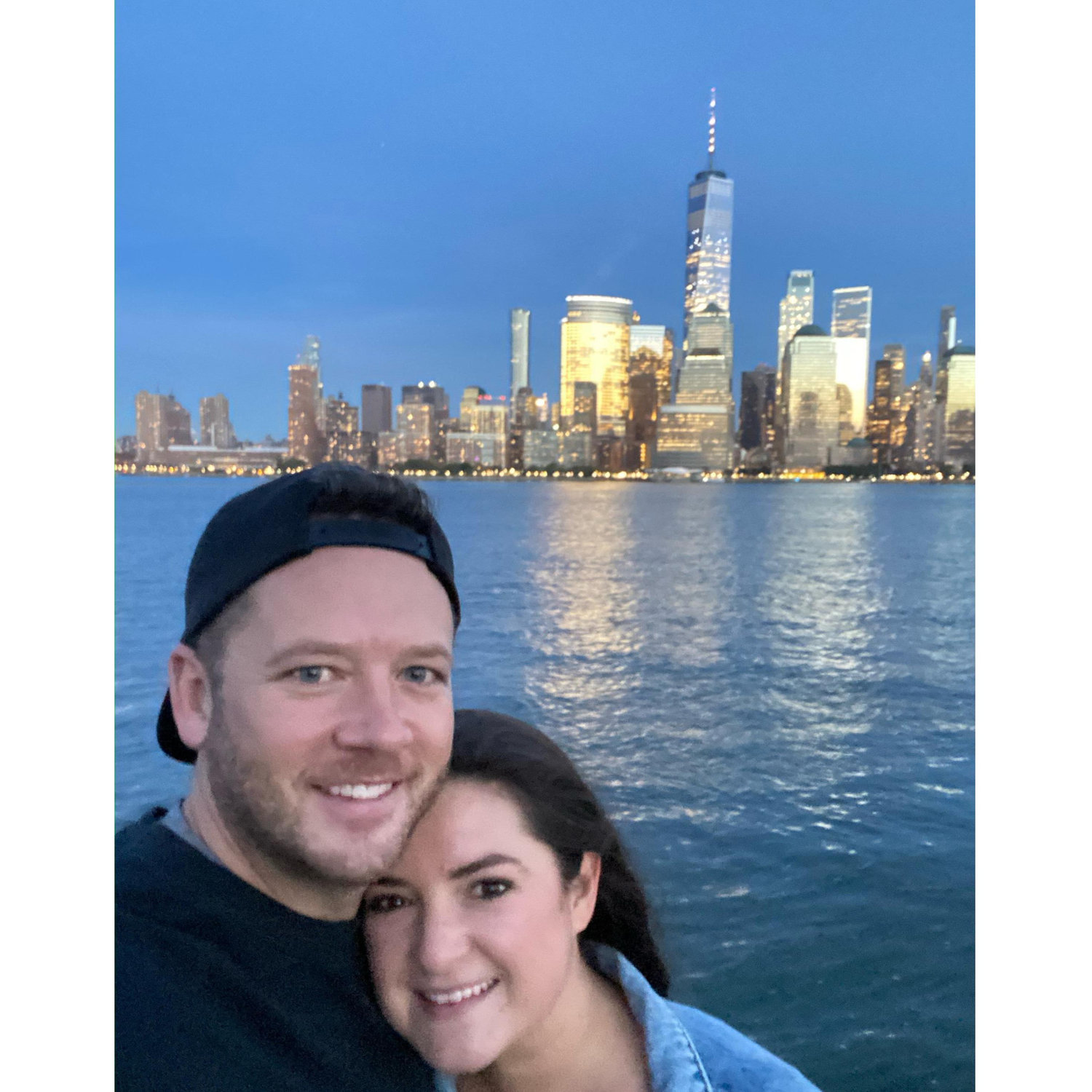 Our view from Jersey City, NJ  - to Lower Manhattan, NYC.