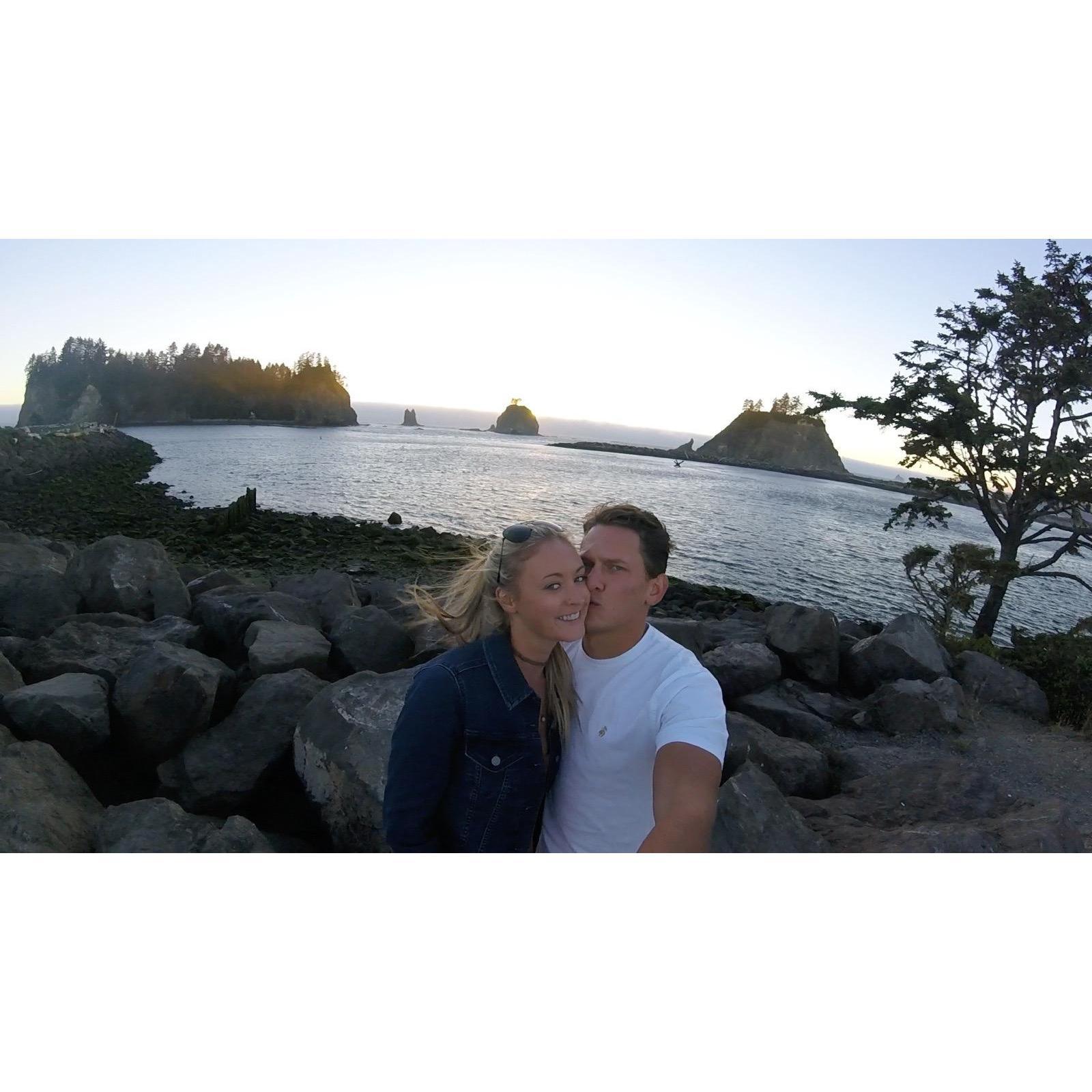 The most northwest point in the U.S. We wanted to watch the sunset but it was so windy and cold so we set up a picnic in the trunk of our car and cuddled up in blankets...one of many amazing memories