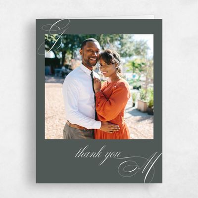 Green Photo Wedding Thank You - Conques Photo
