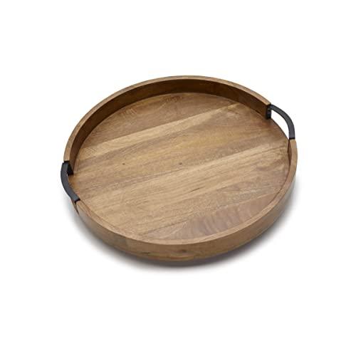 Gourmet Basics by Mikasa Round Lazy Susan Serving Tray, 18-Inch, Mango