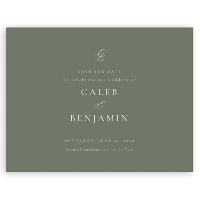 Dark Sage, Green Wedding Digital Save the Date - Twila Landscape
