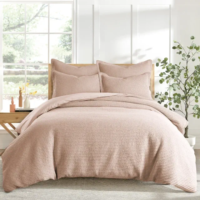 Cloud Waffle Blush Twin Comforter Set - Levtex Home